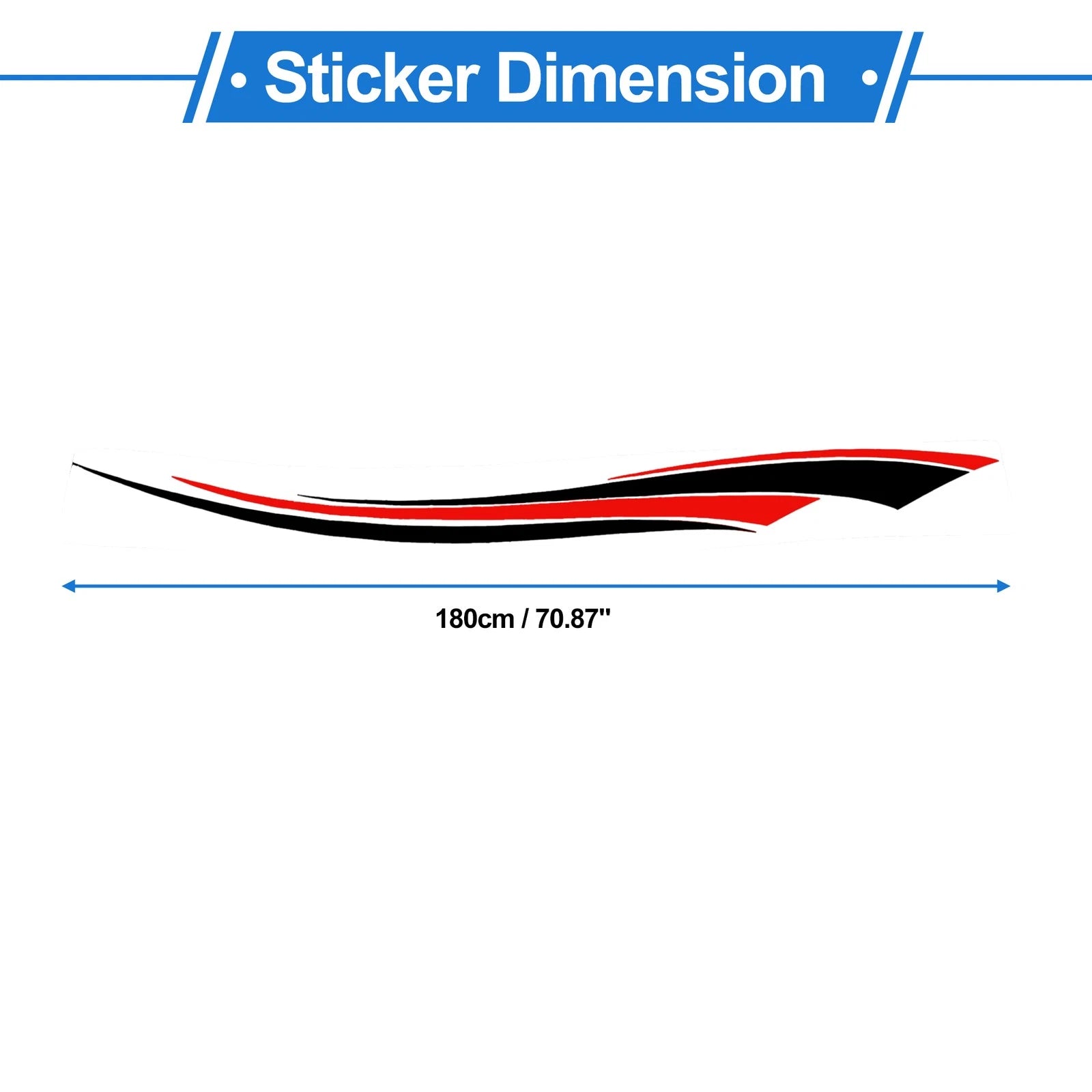 1 Pair Four-Wave Stripes Pattern Car Bumper Sticker Decal for Universal (180cm)