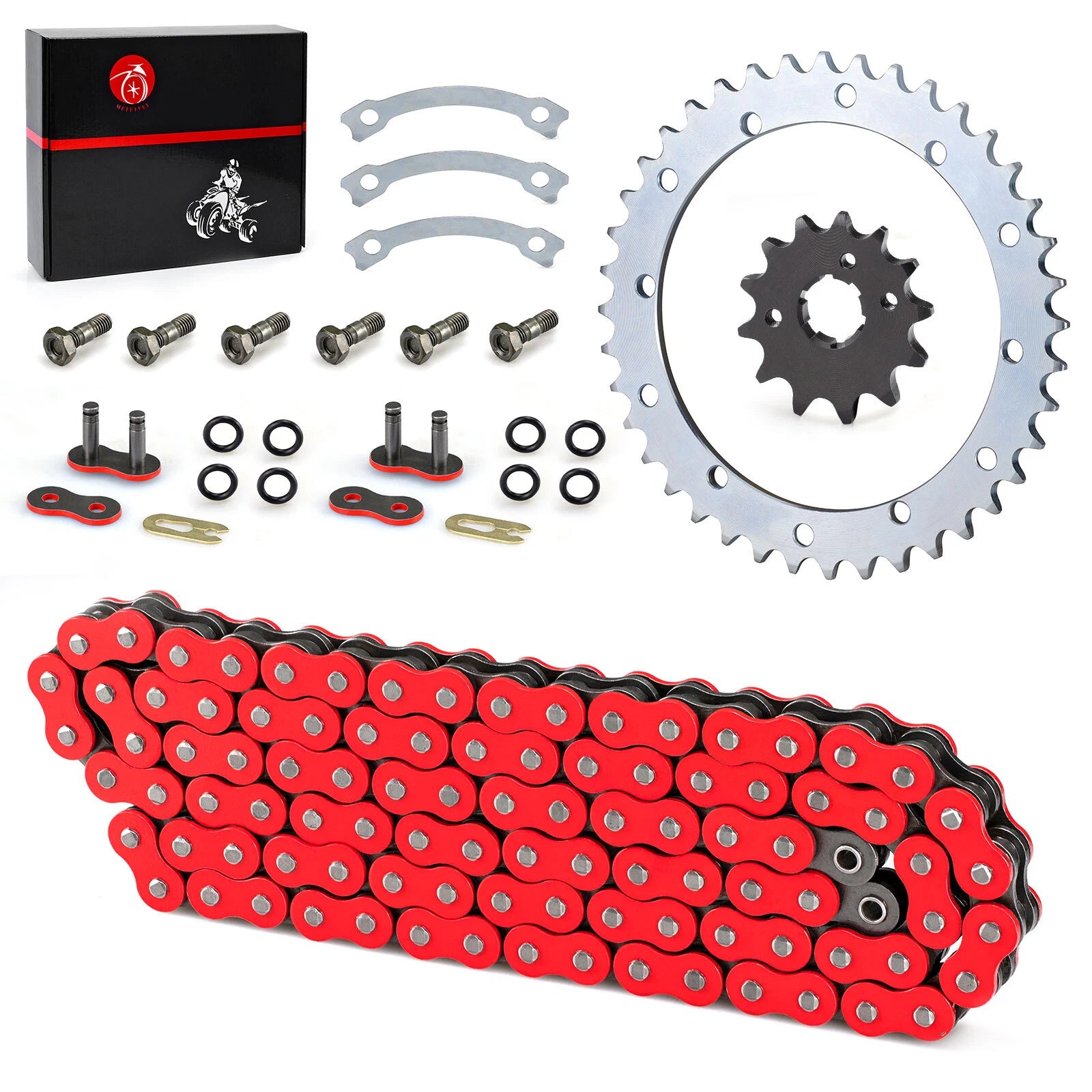 O-Ring Drive Chain 520 Set of 2 Front 13T Rear 40T Sprocket for Yamaha Warrior (1996–2004)