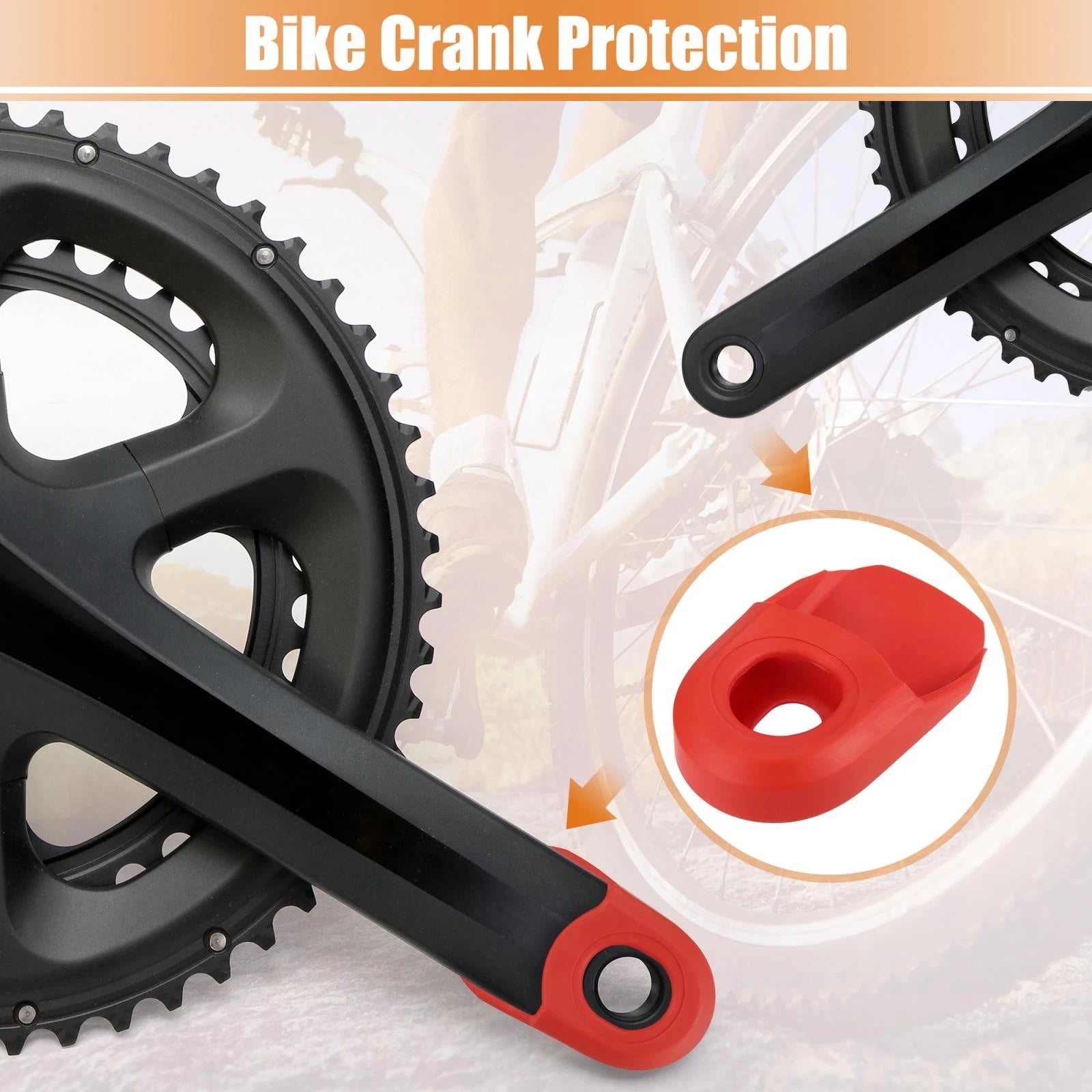 Crank Boot Protector Cover Soft Plastic Replacement for Bike Cycling (Red) (2 Pack)