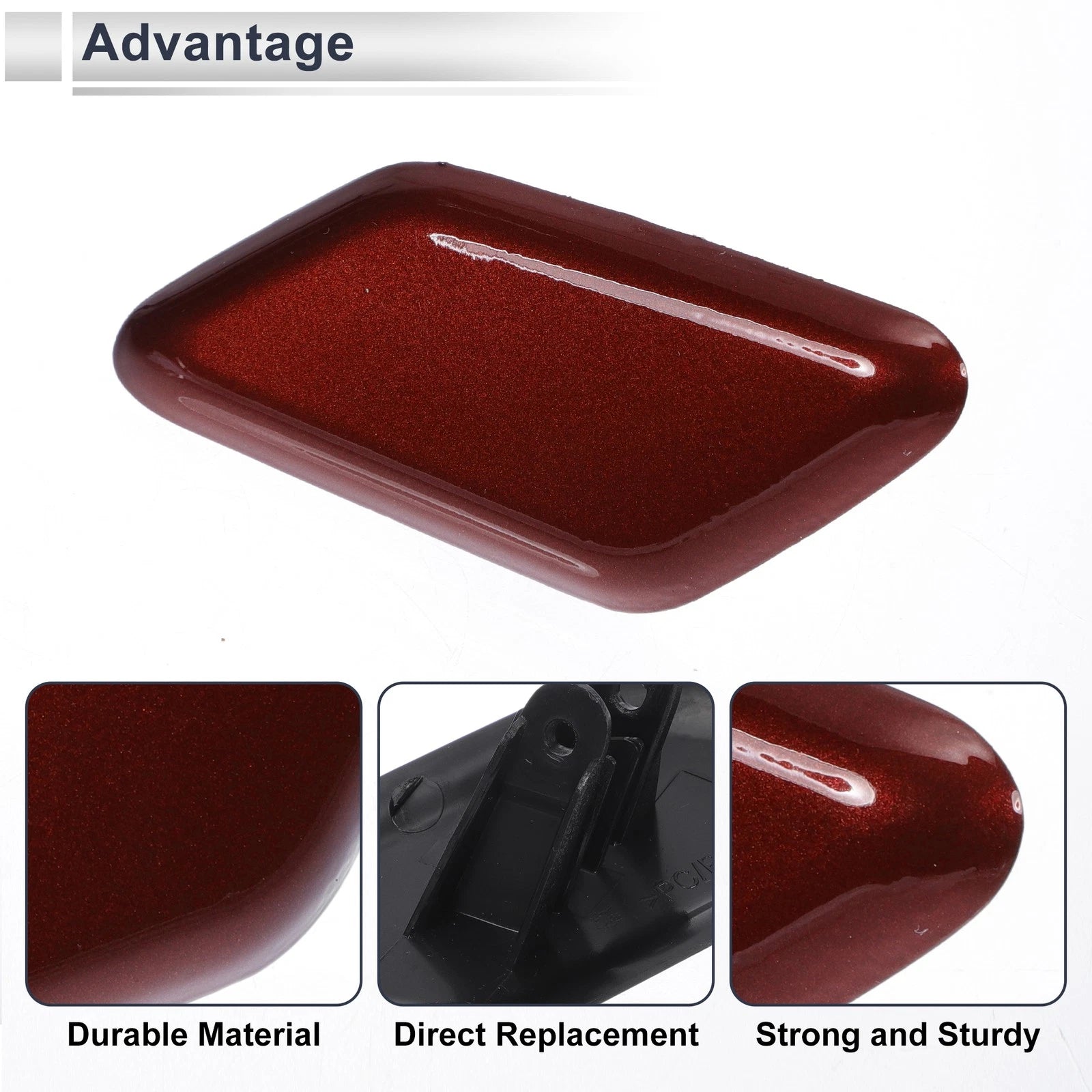 Headlight Washer Nozzle Cover Cap for Volvo C30 (2007–2013) - Dark Red