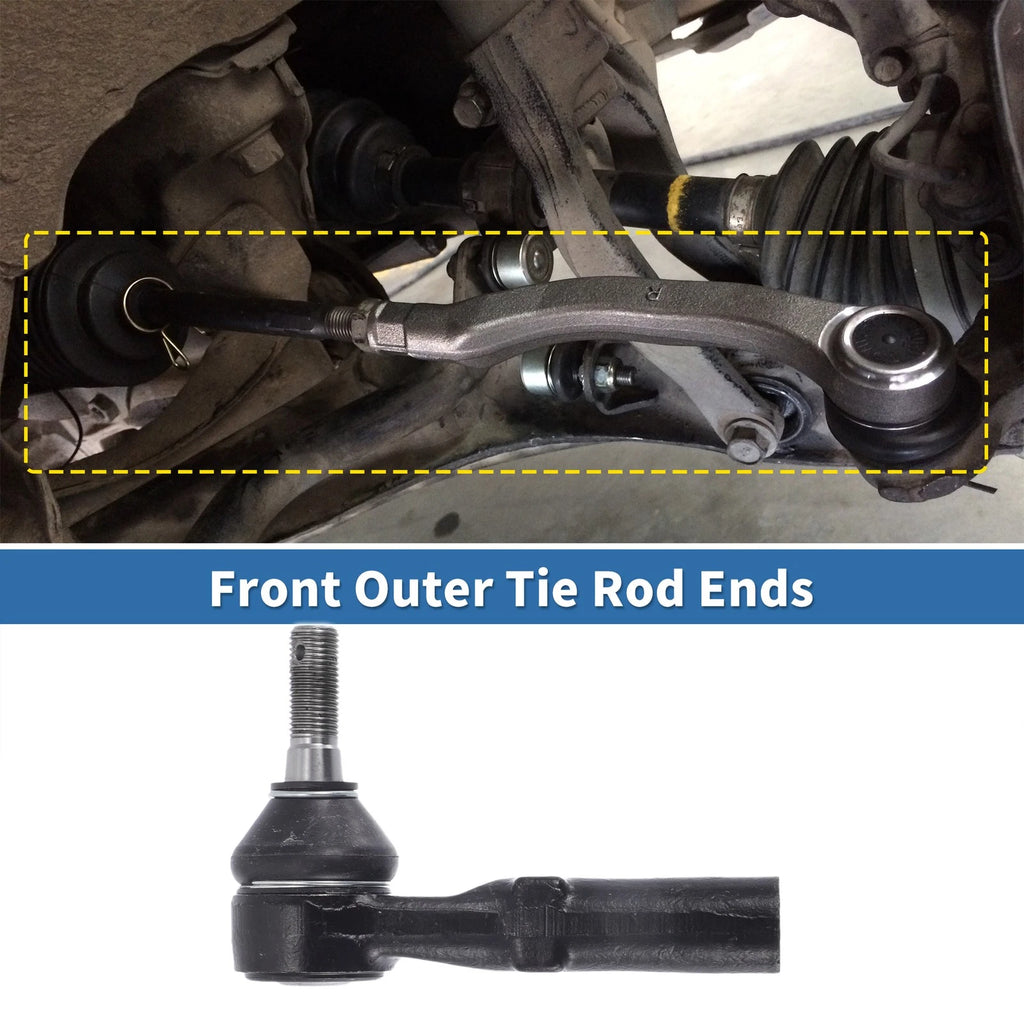 2pcs Front Outer Tie Rod End Links Replacement for Chevrolet Silverado 2500 (2007–2018)