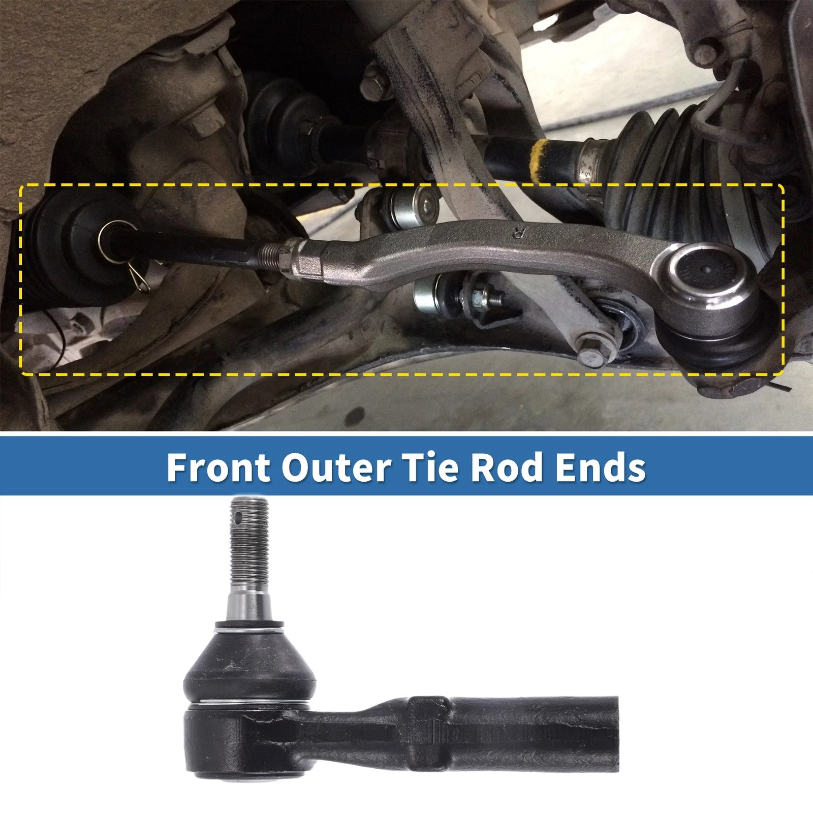 2pcs Front Outer Tie Rod End Links Replacement for Chevrolet Silverado 2500 (2007–2018)
