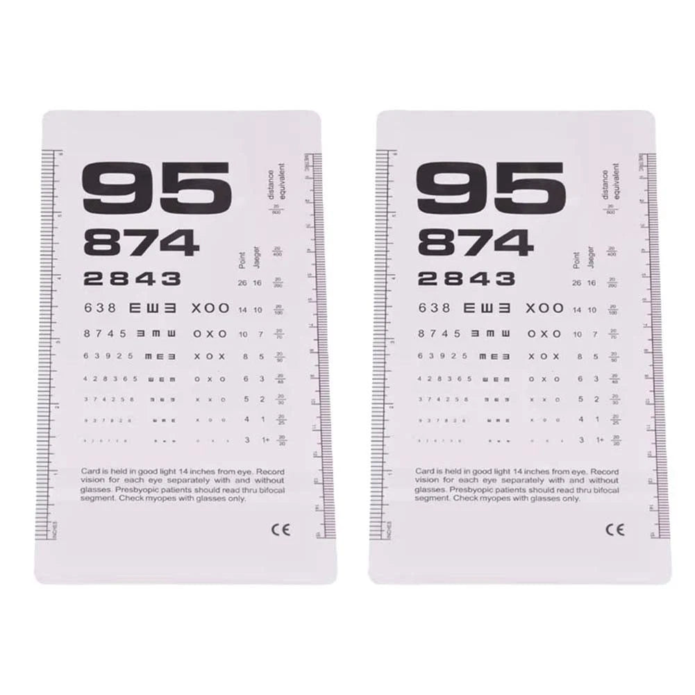 Eye Chart and Ruler Tools for Eye Examinations in Clinics and Homes