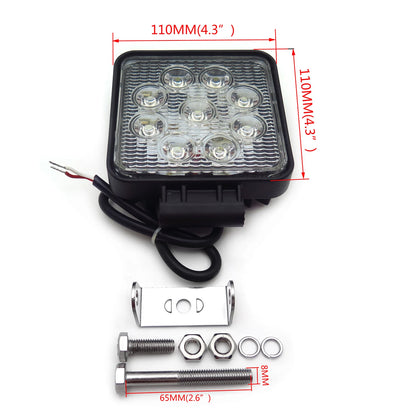 4X 27W LED Off Road Spot Beam Lights for Universal Use (12V 24V)