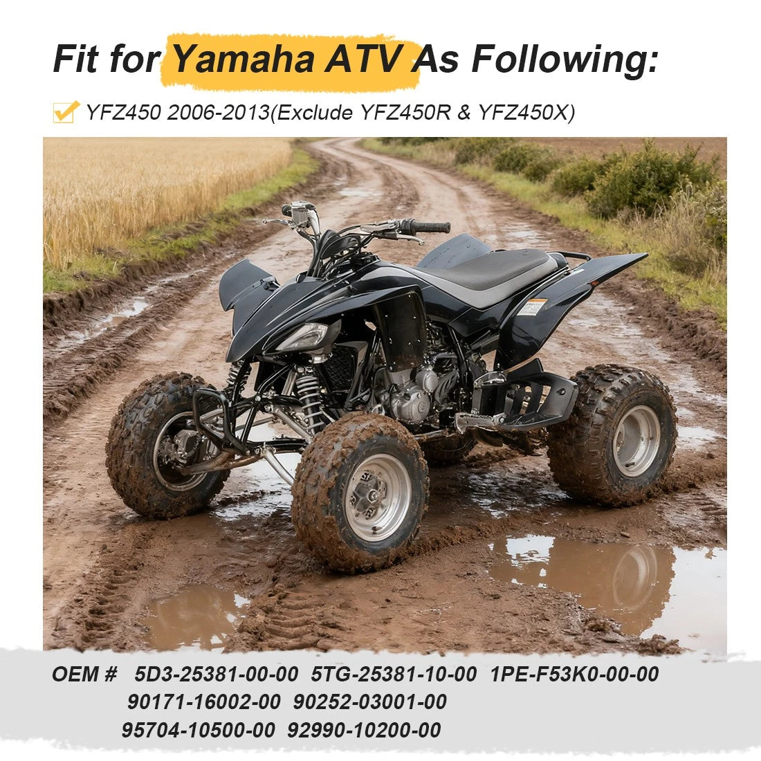 Rear Axle Shaft & Wheel Hub for Yamaha YFZ450 YFZ450V (2007–2013)