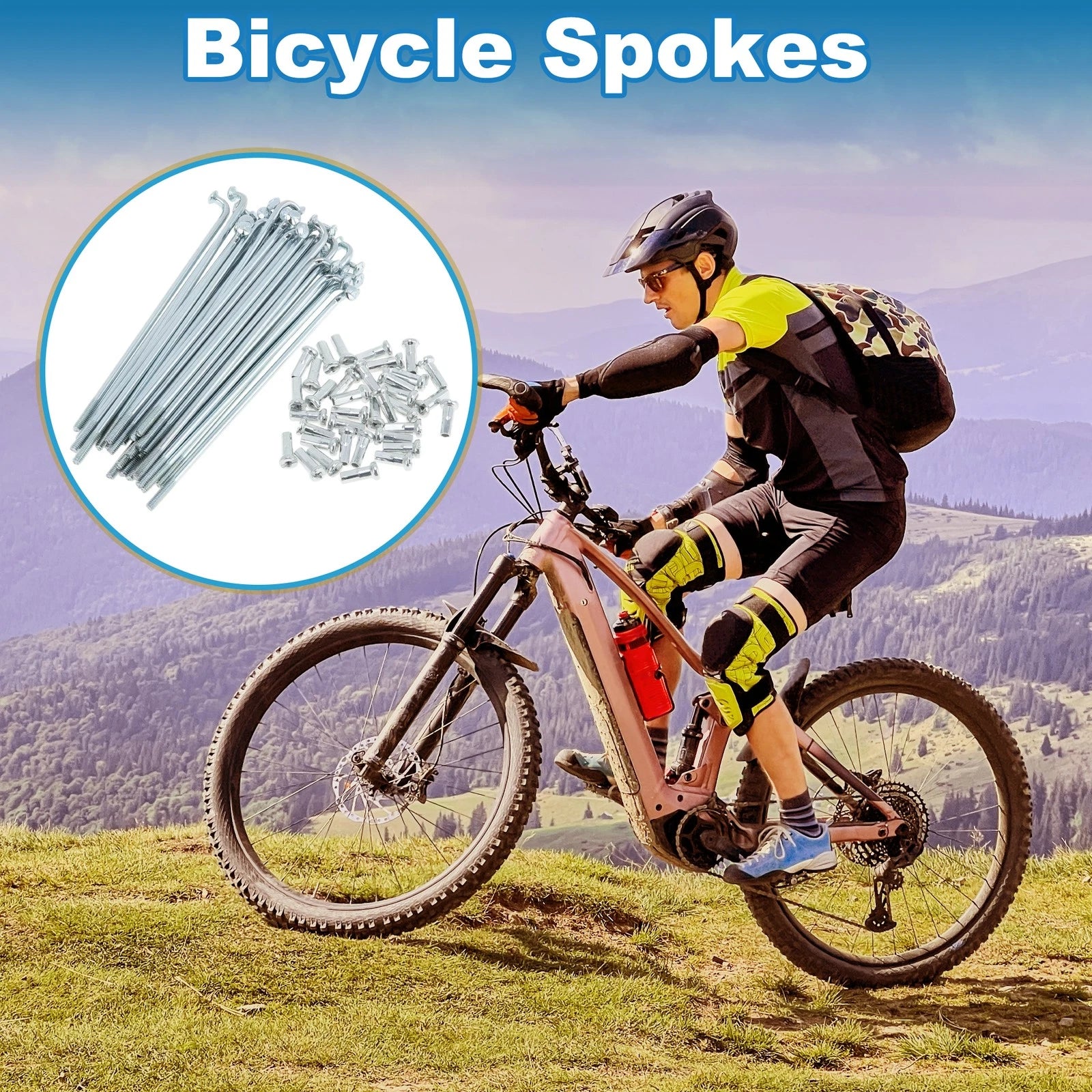 Bicycle Spokes Replacement Set 78mm for 14G 36 Count Wheel (Steel)