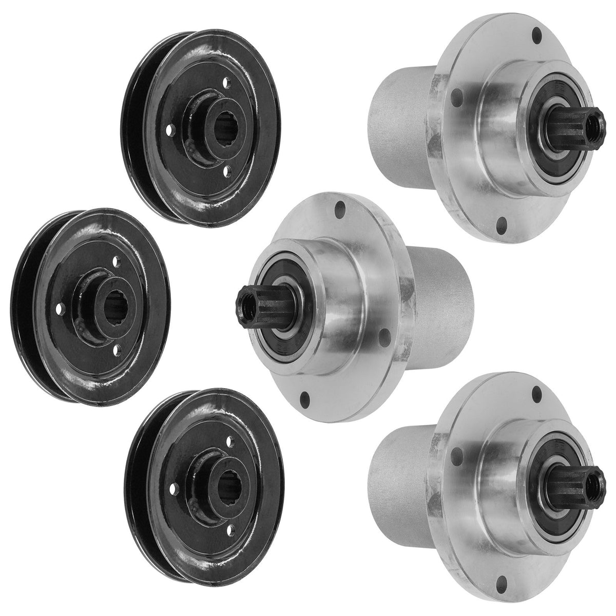 Deck Spindle and Pulley Replacement for Hustler FasTrak SD Z4 Trimstar (54")