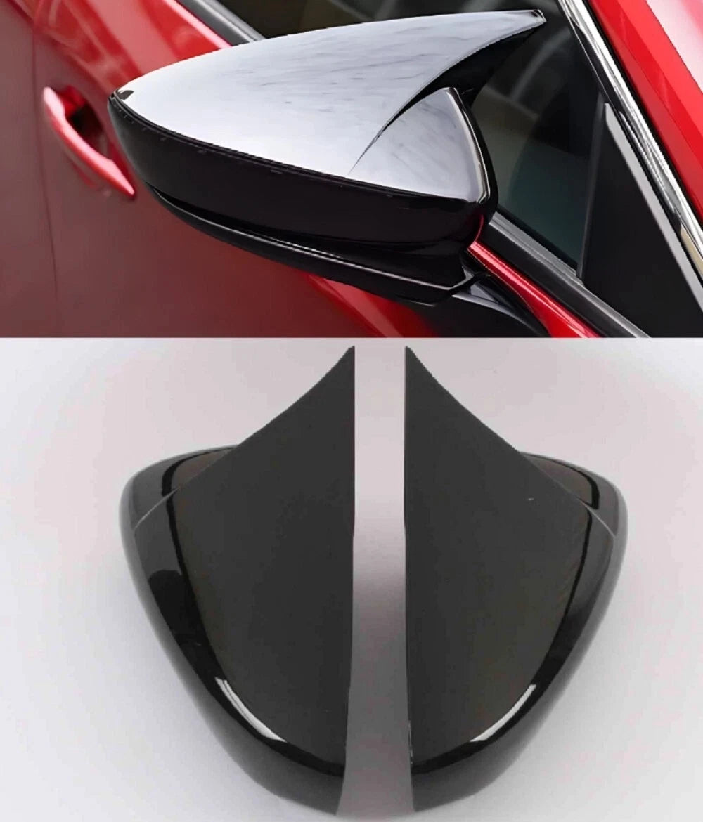 Pair Gloss Black Side Wing Mirror Cover Caps for Mazda 3 Axela (2020–2025)