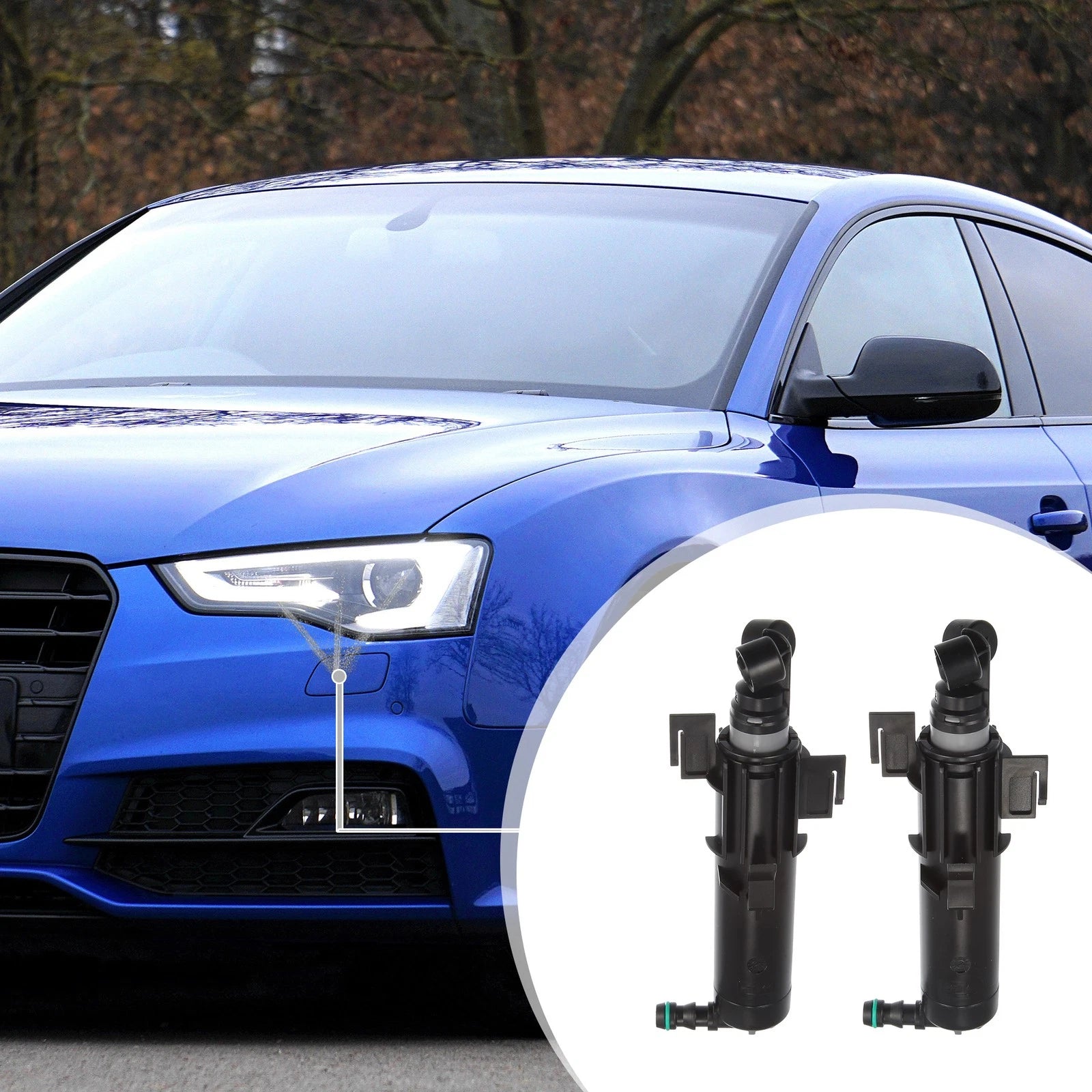 2X Headlight Washer Nozzle Sprayer Jet for Audi A5 (2008–2017)