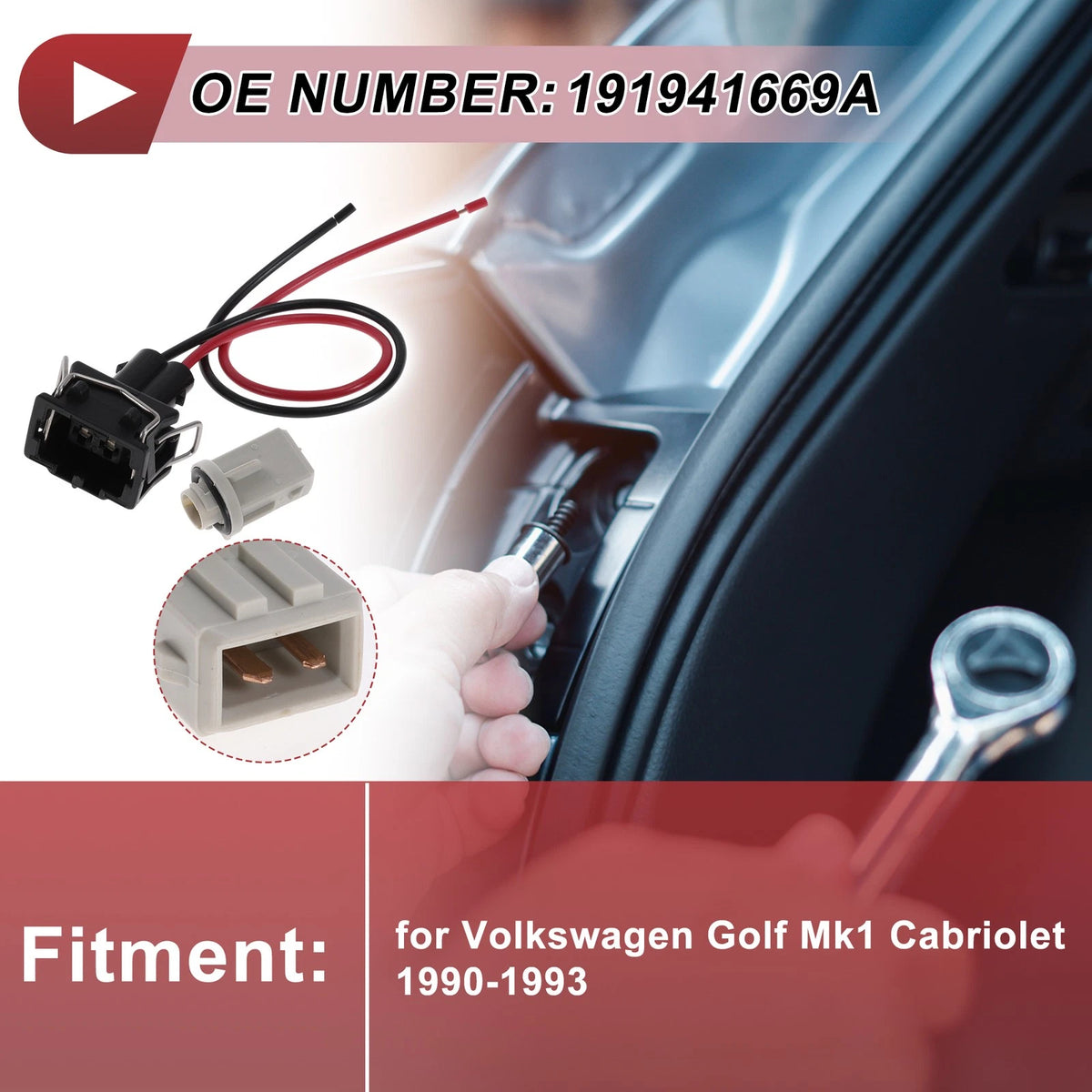 Side Marker Lamp Socket Wiring for VW Golf Mk1 (1990–1993) No. 191941669A