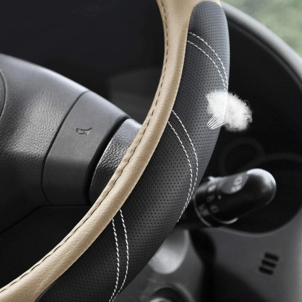 Leather Steering Wheel Cover for Most Models (Universal Fit)