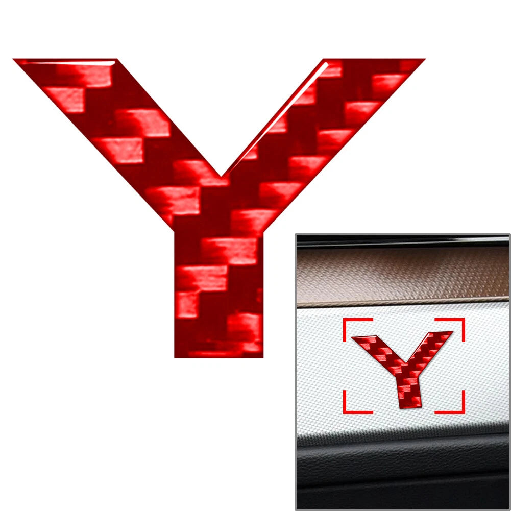 Carbon Red Letter Decals for Car Badge Emblem