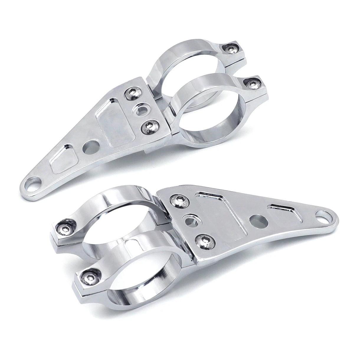 2X Billet Aluminum Headlight Fork Mounting Brackets for 41mm Forks