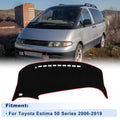 Dash Cover for Toyota Estima 50 Series 2006–2019 Polyester Black Red Edge