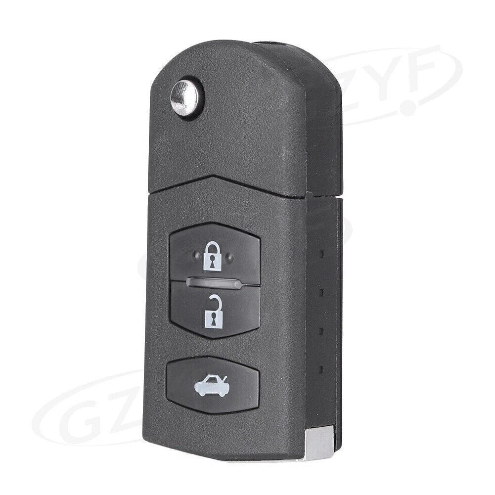 Remote Flip Key Shell Case for Mazda 3 5 6 (2004–2013) - 3 Buttons Black