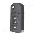Remote Flip Key Shell Case for Mazda 3 5 6 (2004–2013) - 3 Buttons Black