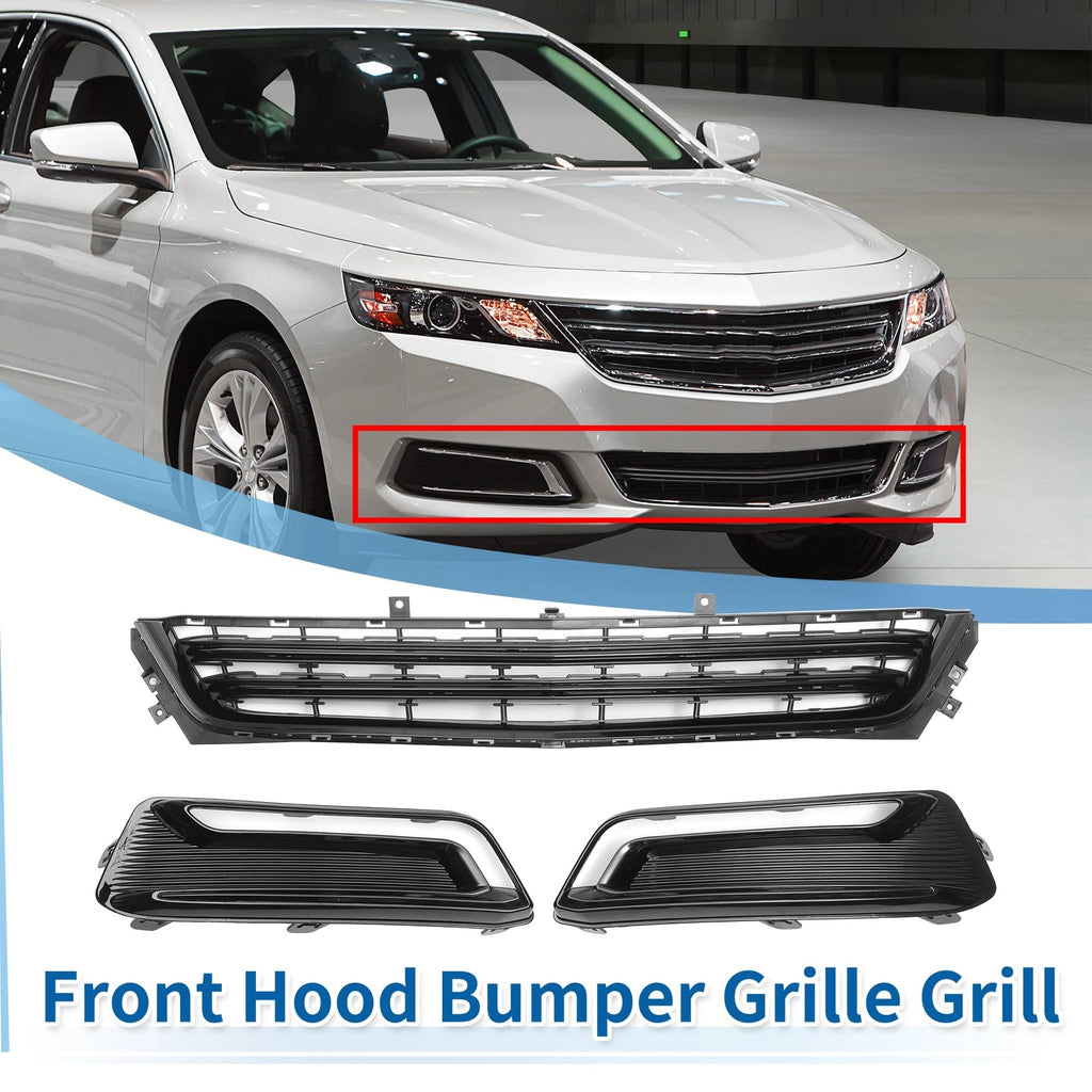 Front Lower Bumper Grille Grill Replacement Set for Chevrolet Impala (2014–2020)