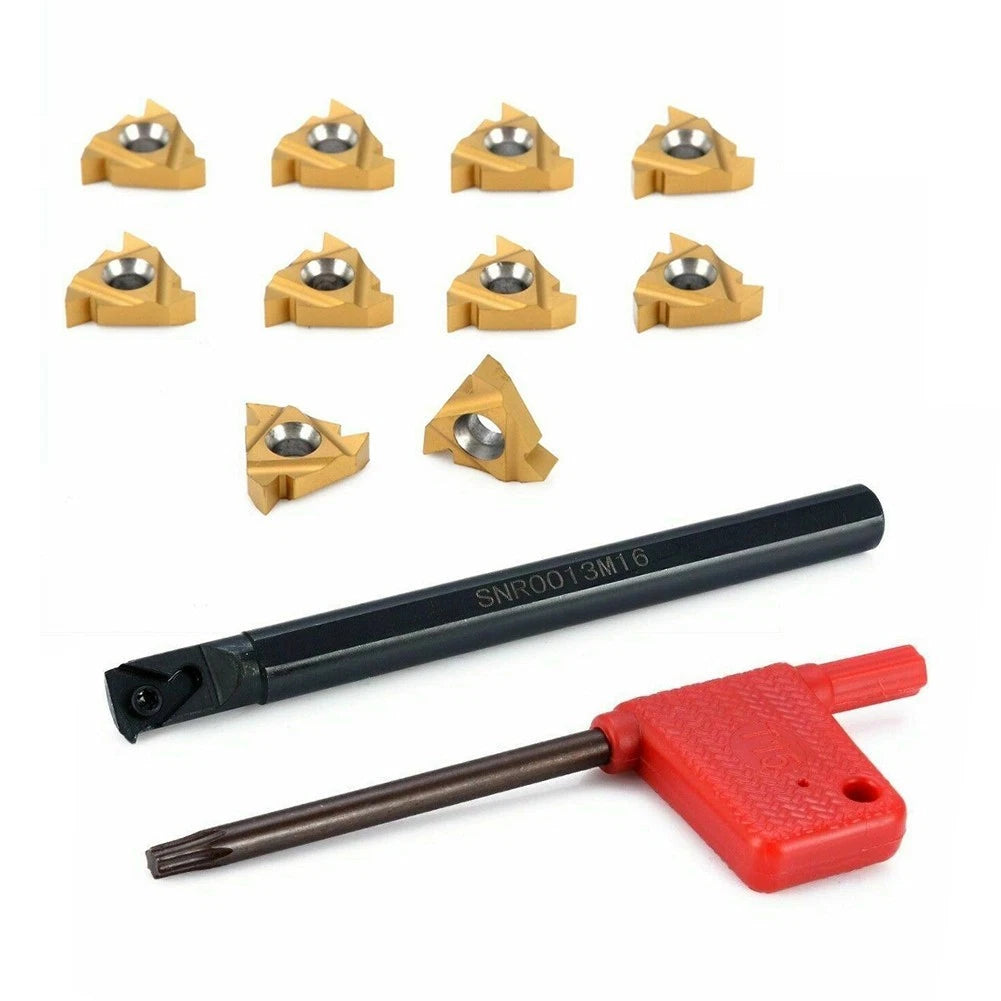 Lathe Boring Bar SNR0013M16 with 10 Carbide Inserts for Enhanced Cutting