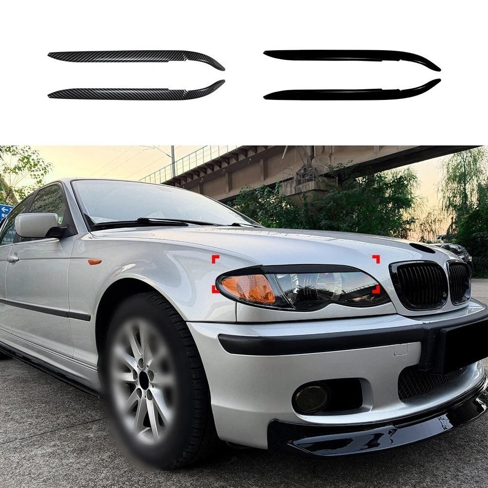 For BMW E46 3 Series Headlight Eyelid Trim 1998-2004 ABS Material 2 Piece Kit