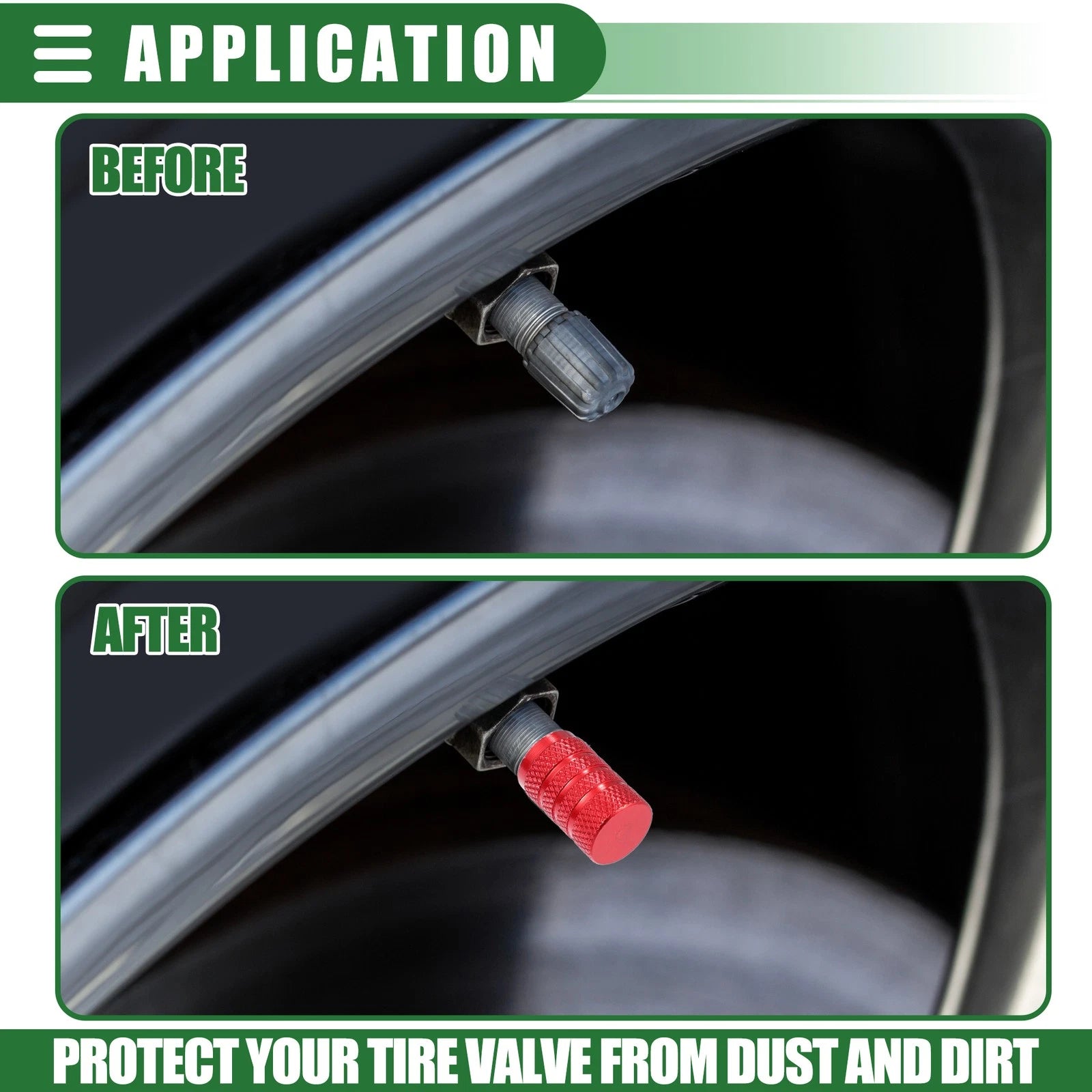 4 Pcs Tire Valve Stem Caps Universal Replacement for Car SUV Bike 17mm