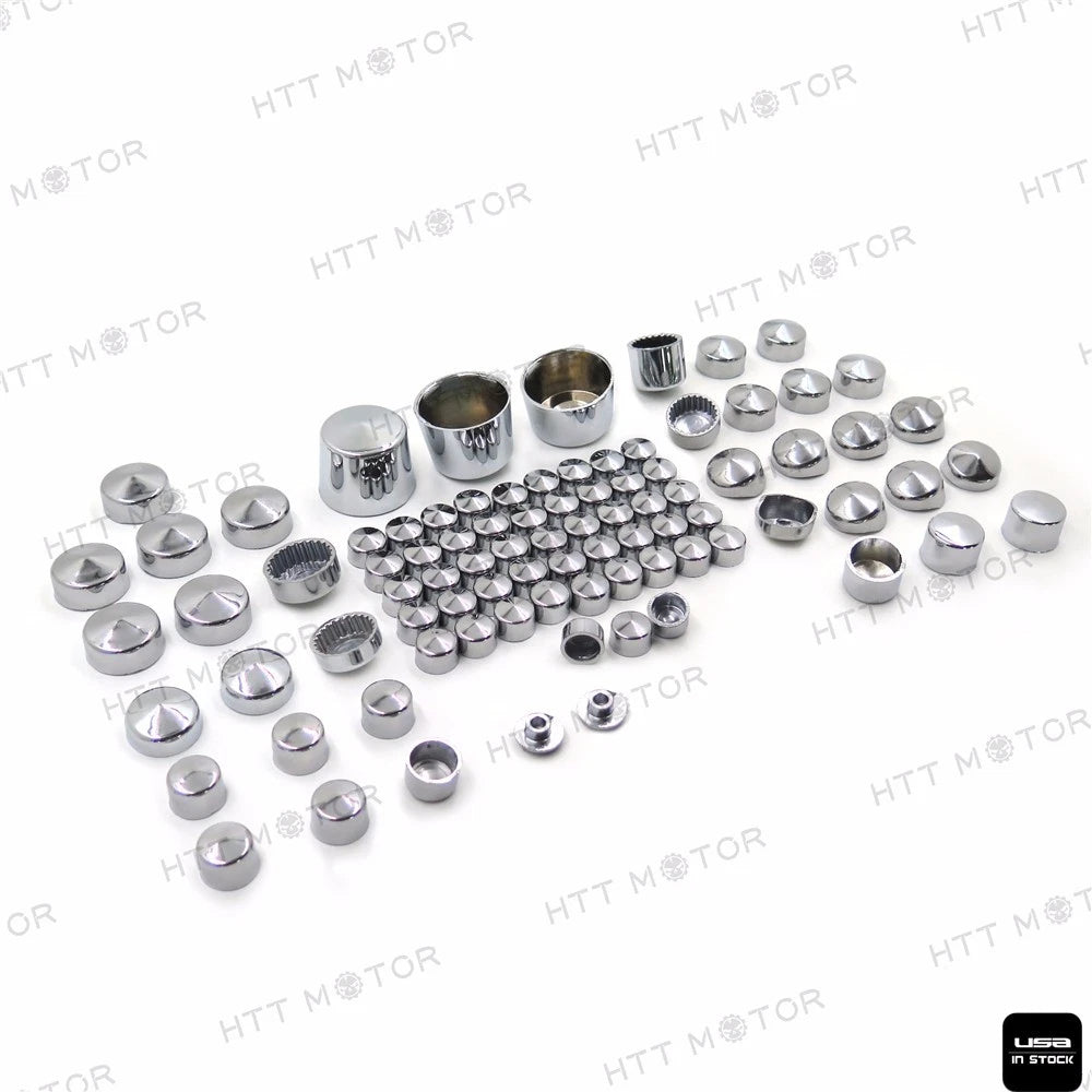 87pc Chrome Bolt Cap Dress for Harley Softail (2000–2006)