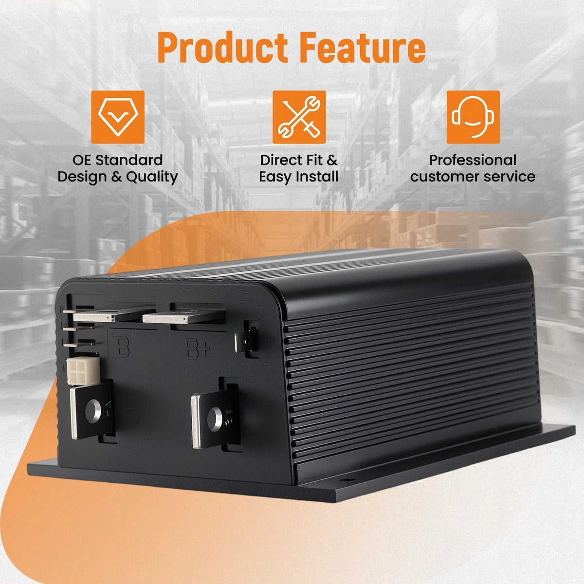 48V 325A Motor Controller for EZGO Club Car (Curtis 1204-410, 1204-411)