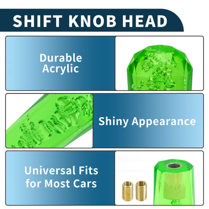 Set of 1 Gear Shift Knob for Universal Fit (25cm, Acrylic Green)