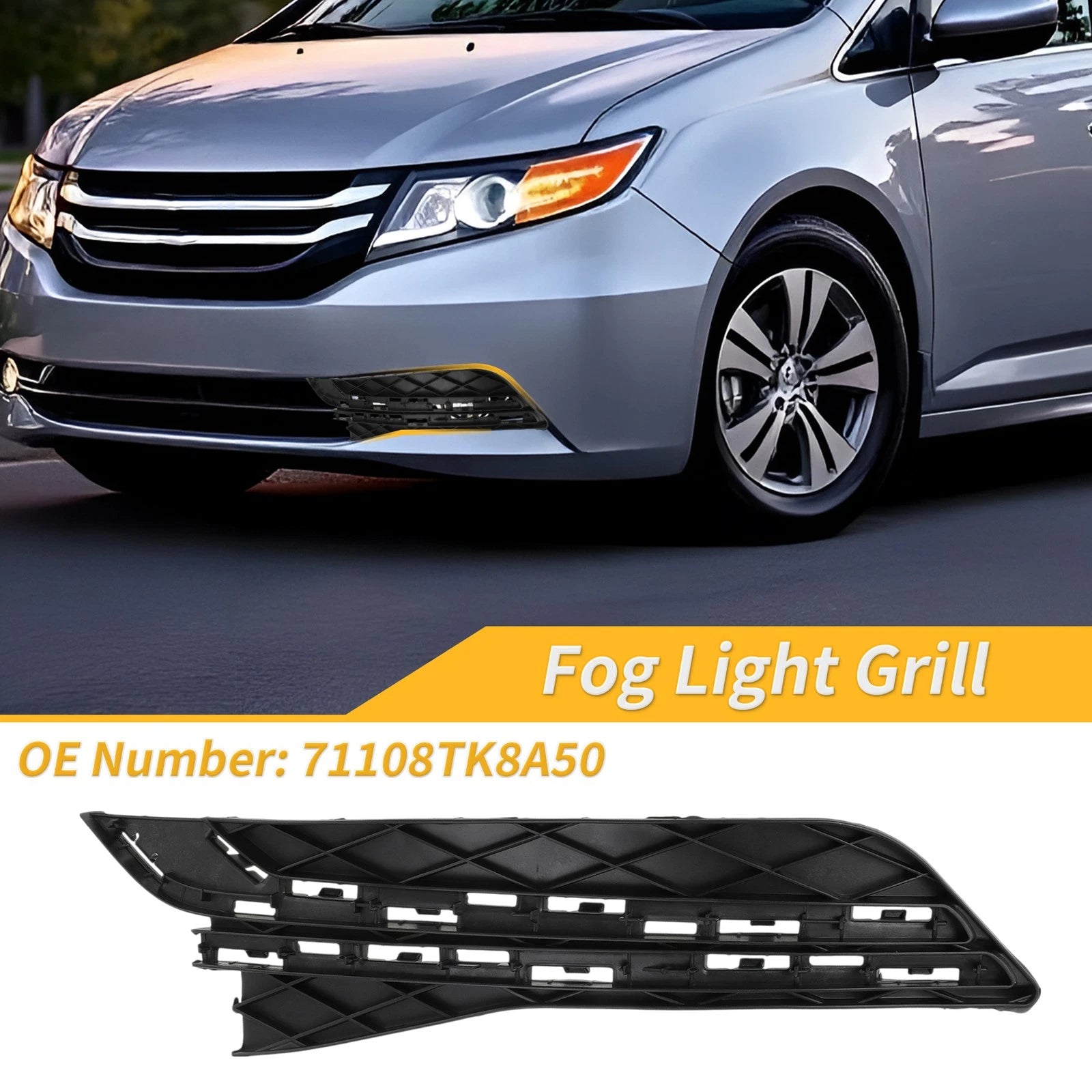 Left Side Fog Light Grill Replacement for Honda Odyssey 2014–2017