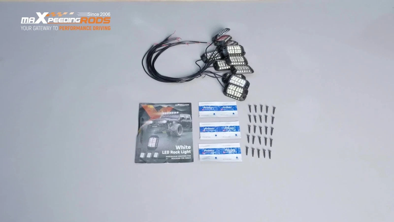 12pcs White LED Rock Lights for Offroad SUV