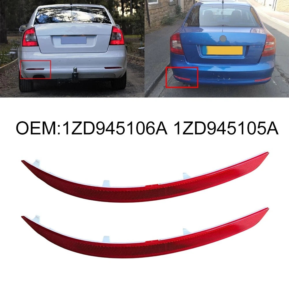 2x Rear Bumper Reflector Red for Skoda For Octavia II 2009-2013 Models