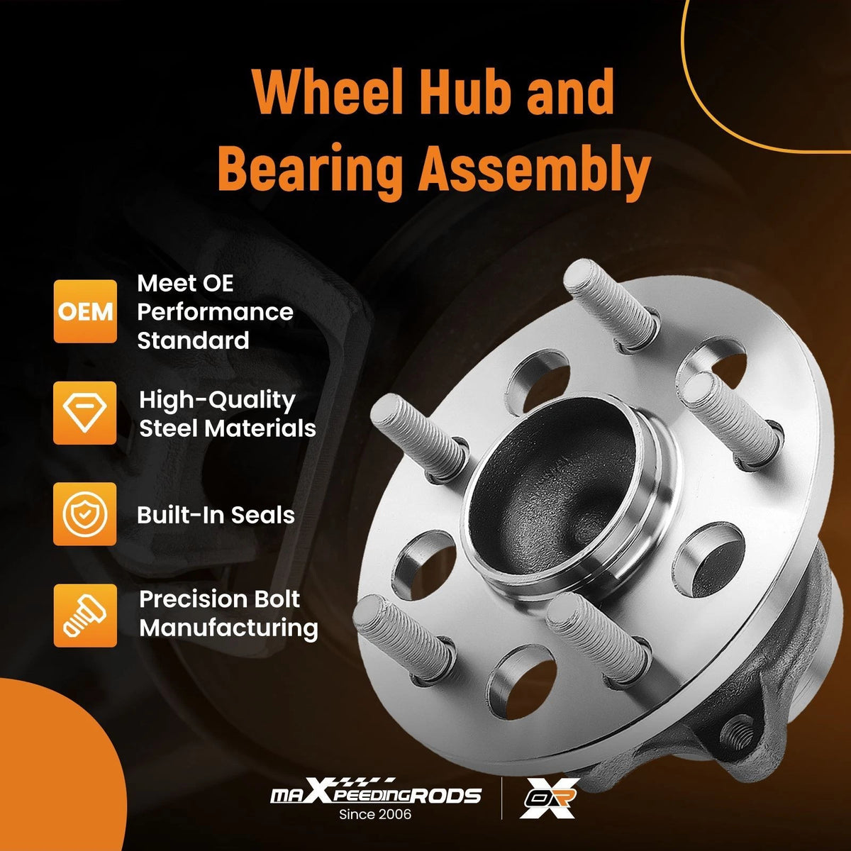 Pair Rear Wheel Bearing Hubs for Toyota Avalon Camry (2013–2017)