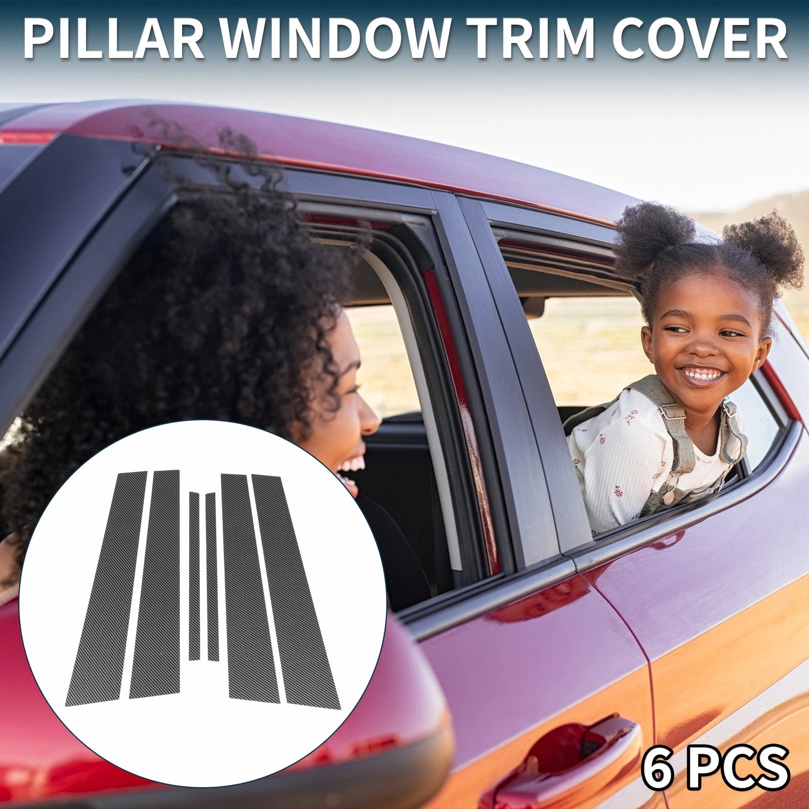 6 Pcs Door Pillar Window Trim Replacement for Honda Accord (2008–2012)