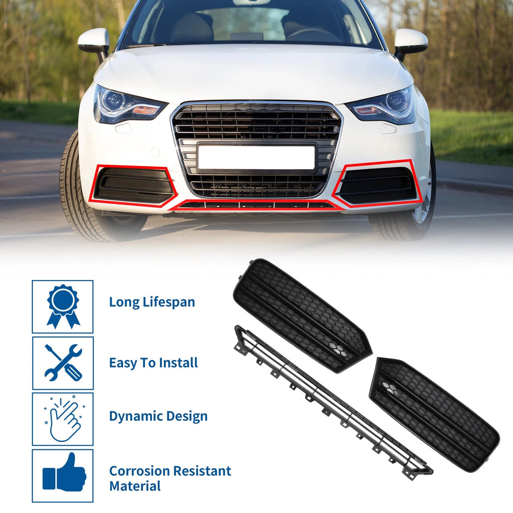 Front Lower Bumper Grille Grill Replacement Set for Audi A1 (2015–2018)