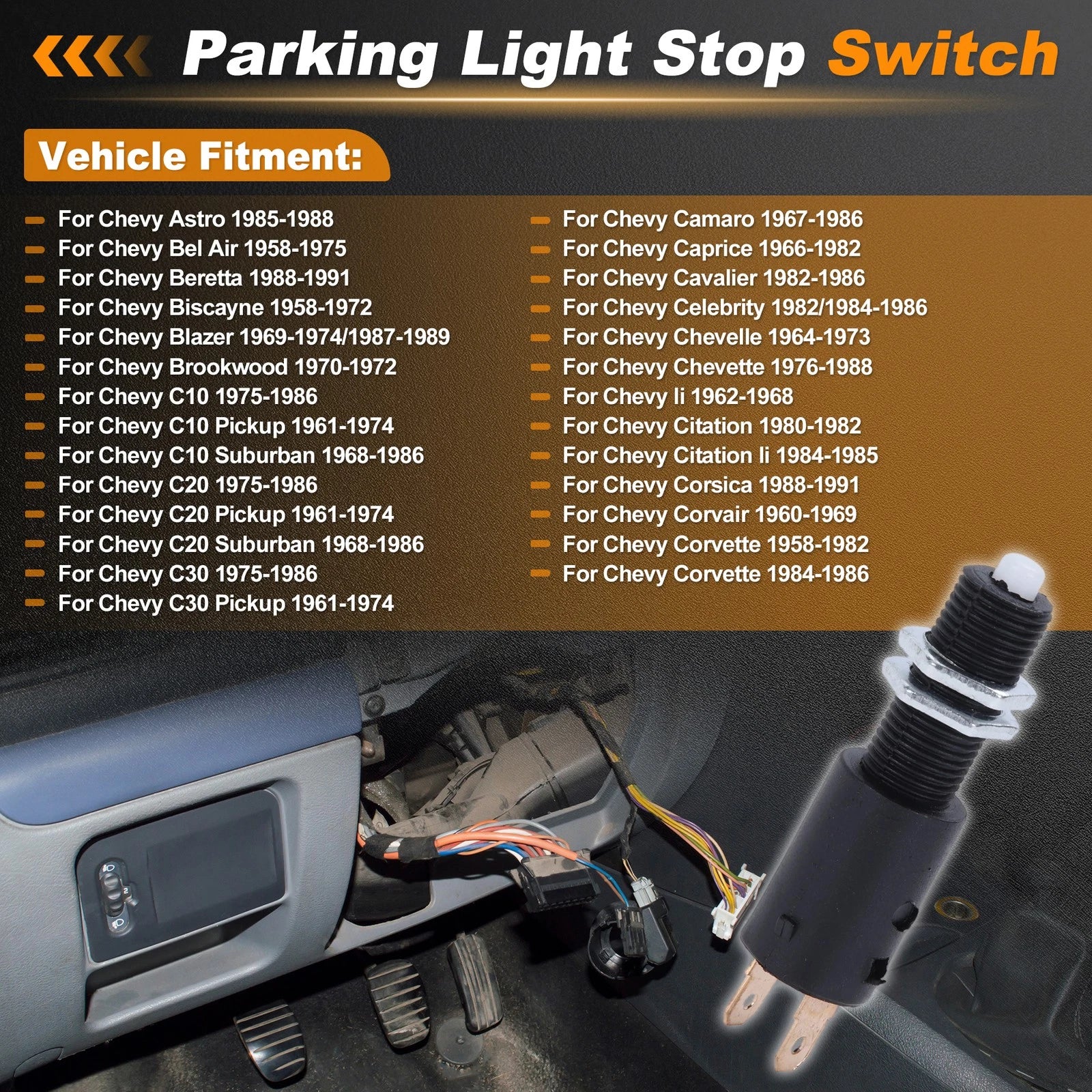 Brake Light Switch Replacement for Chevy Astro 1985–1988 Stop Lamp Switch