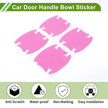 Car Door Handle Bowl Sticker for Universal Fit (83x90mm) - Pink