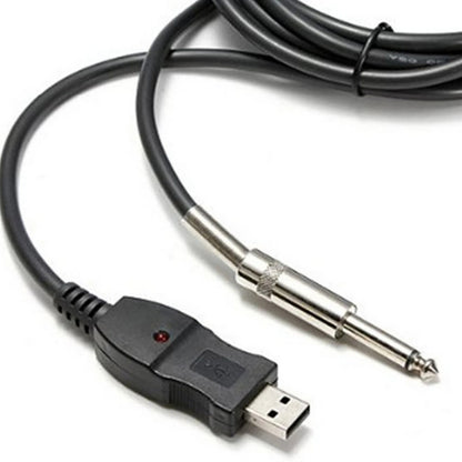 1/4'' USB to 6.3mm Jack Adapter Cable for Guitar Bass (3M)