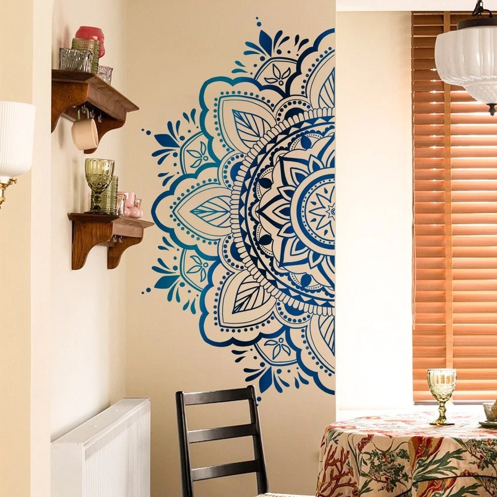 Lotus Mandala Design PVC Wall Decal Removable Sticker for Home Decor