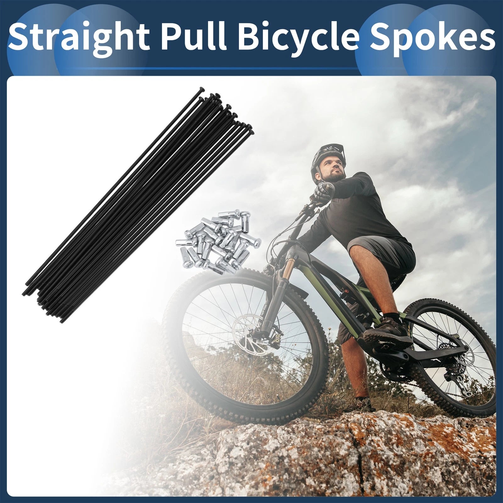 Bicycle Spokes 14G Straight Pull 159mm Replacement Set for 20 Inch Wheels (—)