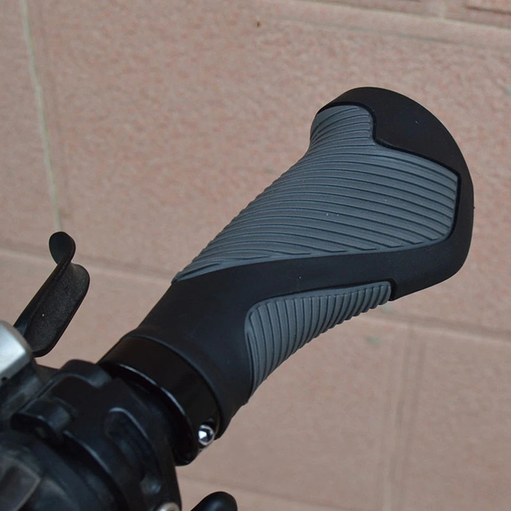 2X Soft Handle Double Compound Rubber Ergonomic Locking Grips for Bicycle