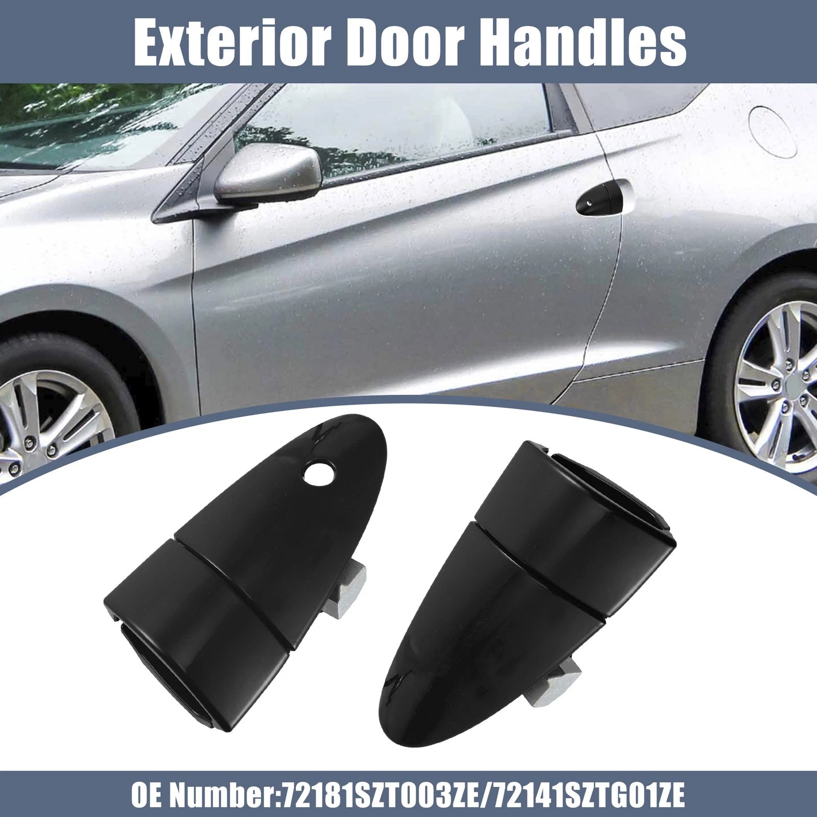 Front Left Right Exterior Door Handle Black for Honda (2002–2011)