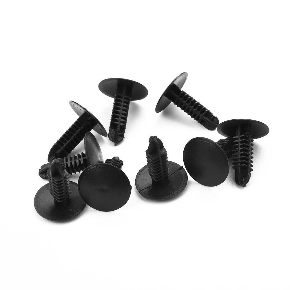50 Pcs Black Plastic Push Rivet Clips for Car Bumper and Panel Fasteners