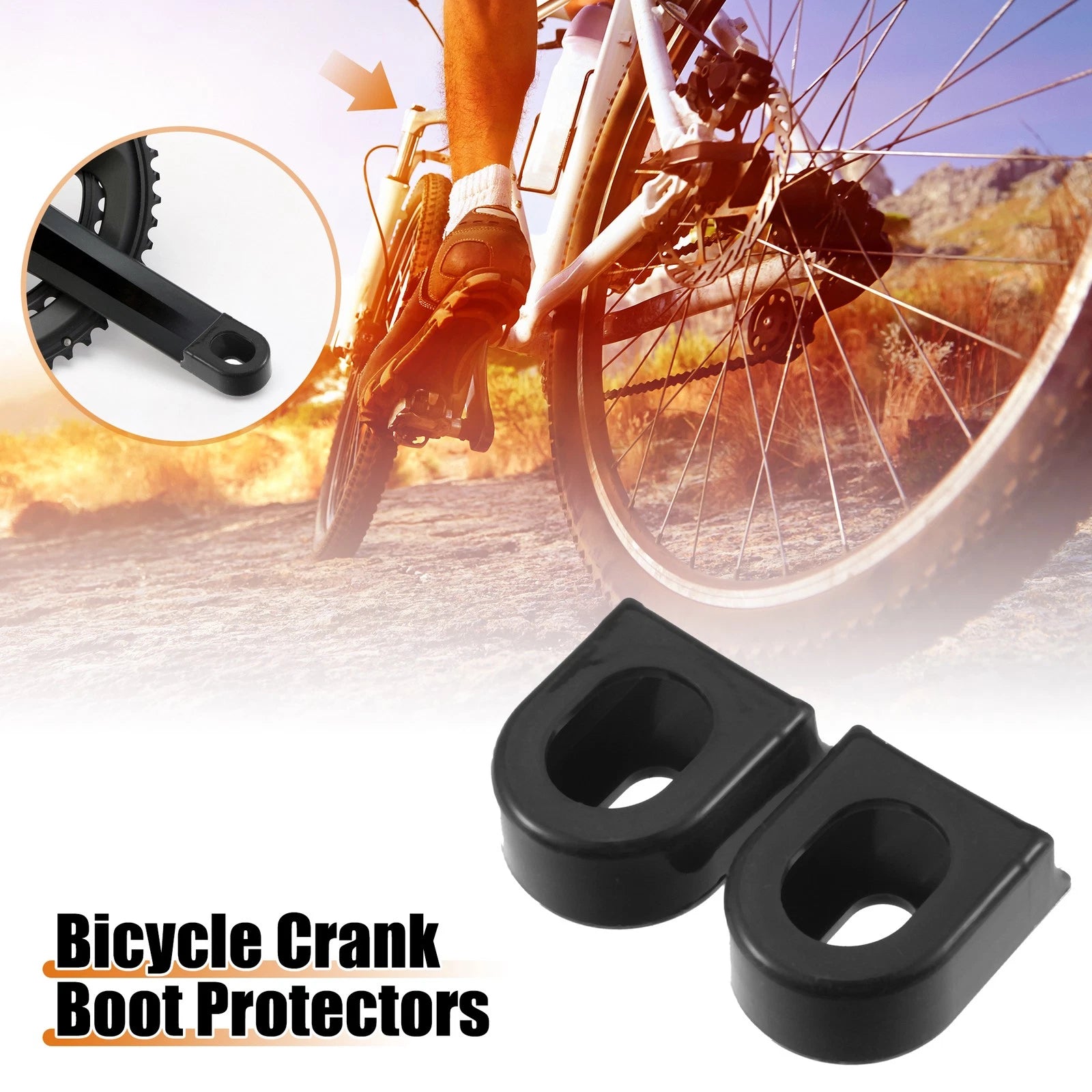 2pcs Bicycle Crank Boot Protector Silicone Replacement for Bike Cycling (—)