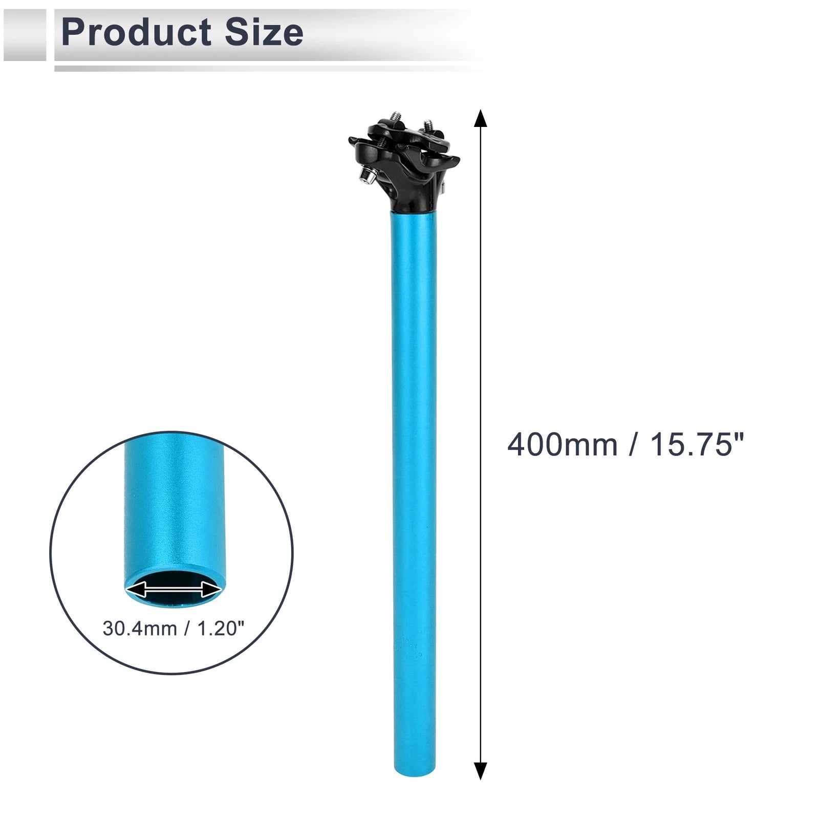 Seat Post 30.4x400mm Adjustable Angle Replacement for Bike (2000–2000)