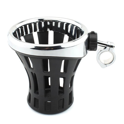 Chrome Drink Cup Holder for Motorcycle (7/8"-1" Clamp)