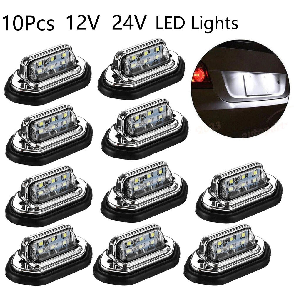 10X LED License Plate Light for Universal Fit Truck Trailer Car Caravan