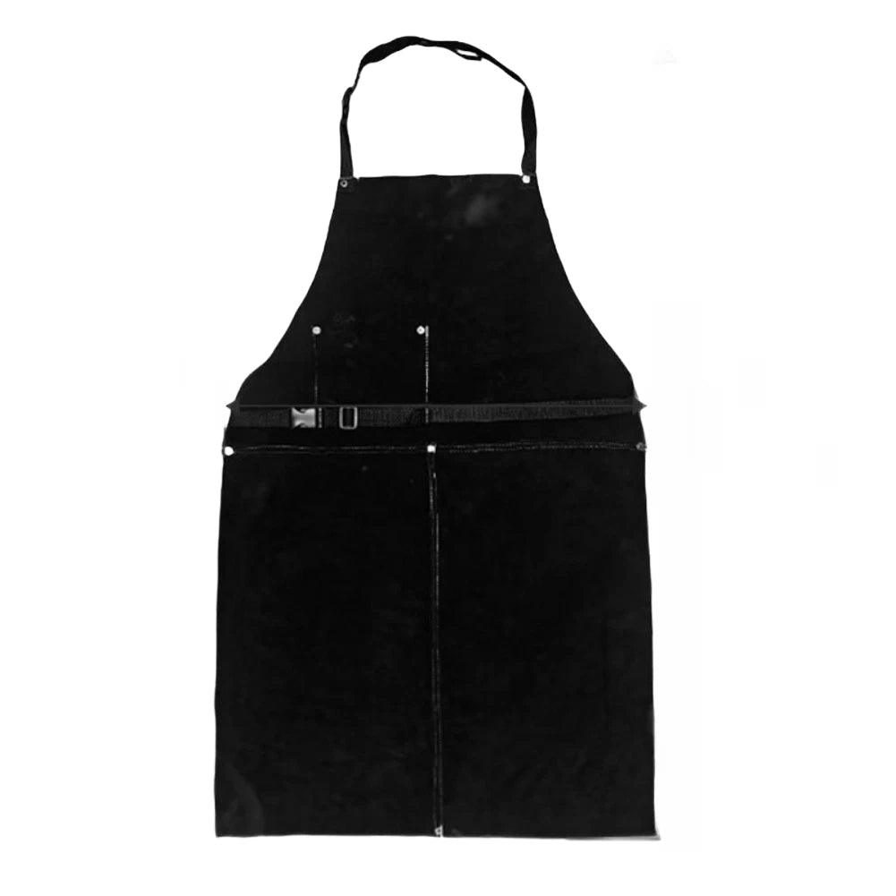 Black Leather Welding Apron 90 cm x 60 cm for Professional Use