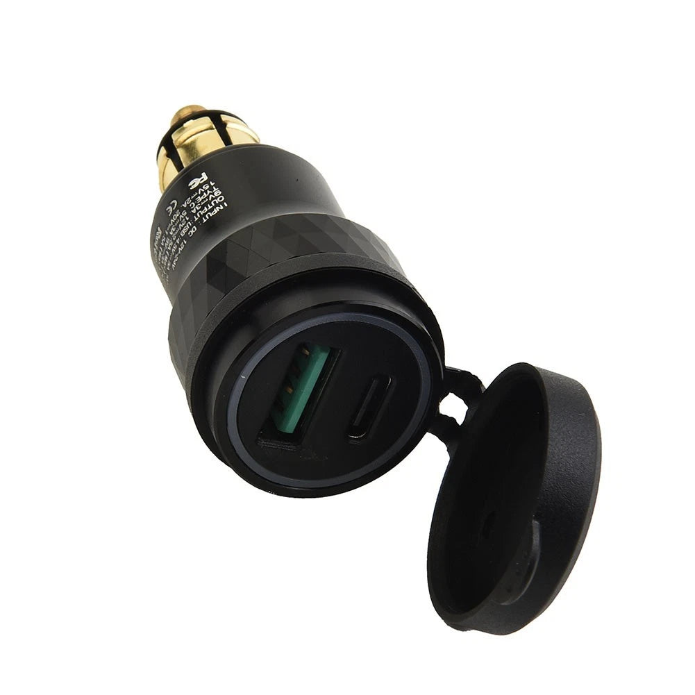 Dual USB Charger for Motorcycle (Hella DIN Plug Socket)
