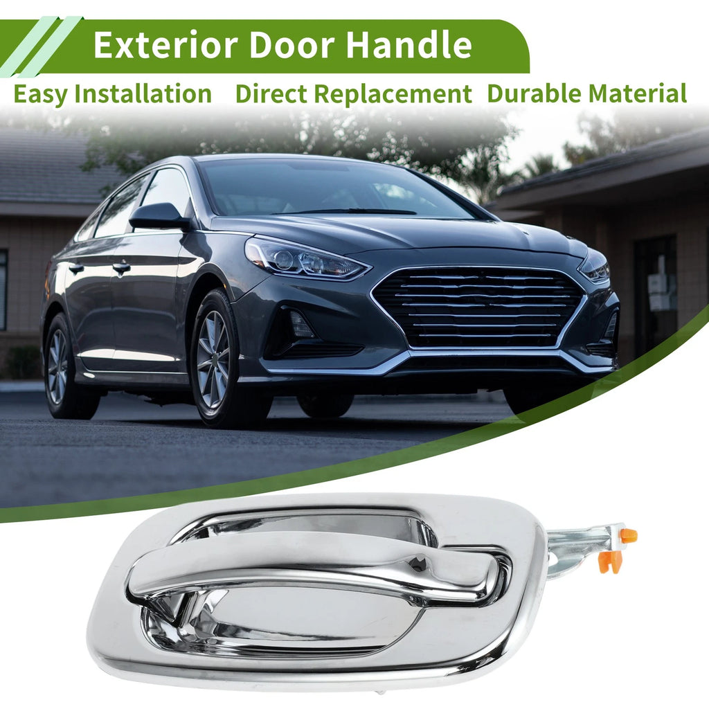 Exterior Door Handle Silver Tone Rear Left Replacement for Chevrolet GMC (2007–2019)