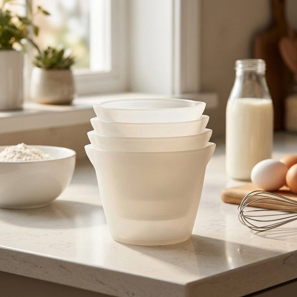 Reusable Silicone Measuring Cups for Kitchen (High Temperature Resistance)