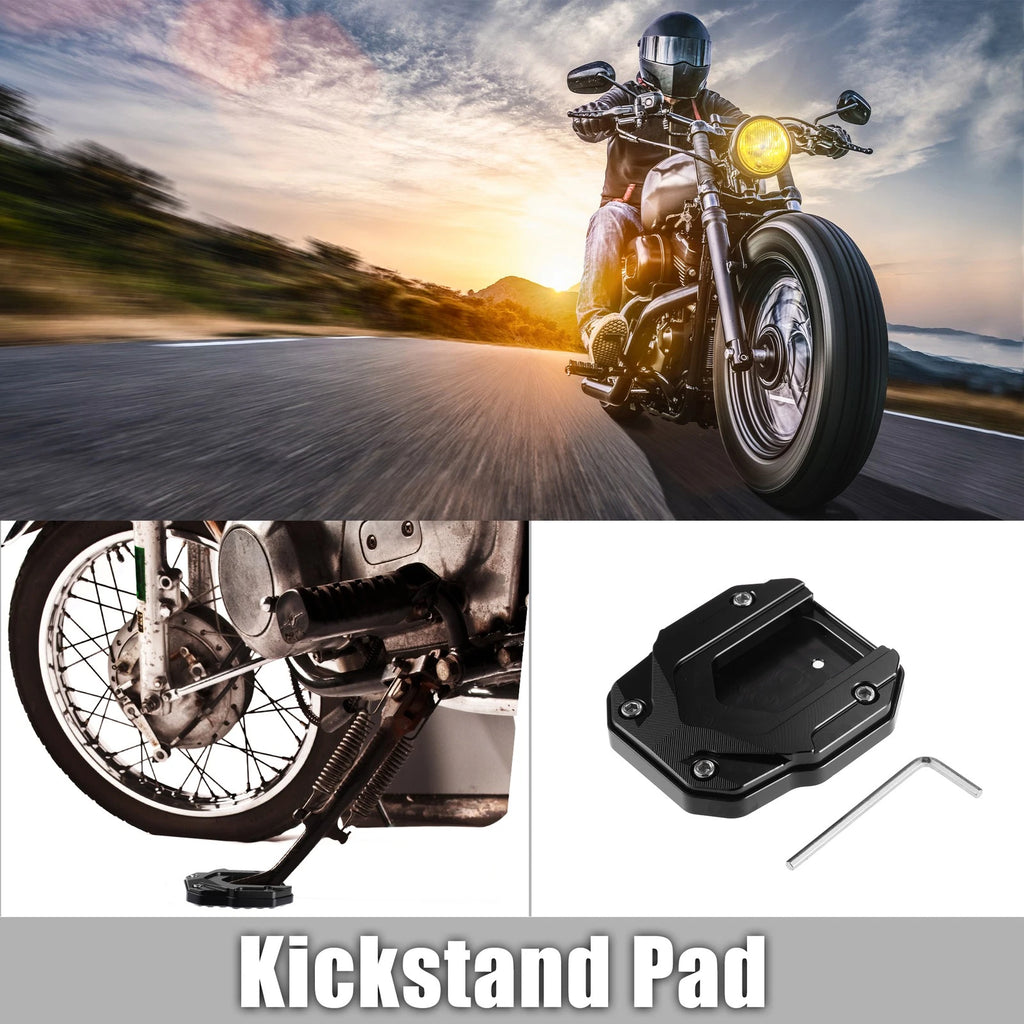 Kickstand Plate Pad Aluminum Alloy Replacement Kit with Wrench for BMW (2000–2024)